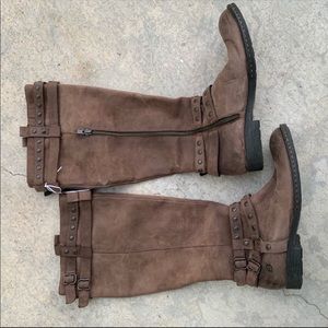 Born - brown leather Moto boots